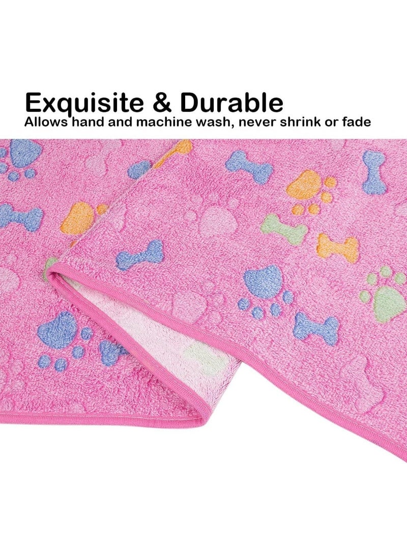 ChicAbode 1 حزمة 2 بطانيات الكلب ، بطانية الأليفات الأليفة الفاخرة الناعمة الدافئة الناعمة ، تصميم الطباعة الجميلة بطانية جرو القط الكلب حصيرة كف الطباعة للحيوانات (23 × 16 بوصة) - Image 5